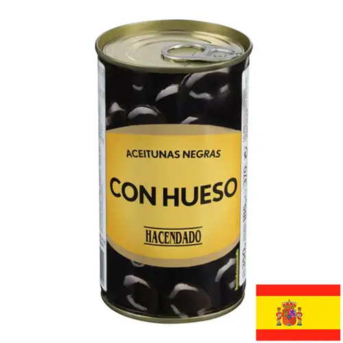 Aceitunas Negras con Hueso Hacendado 350 gr