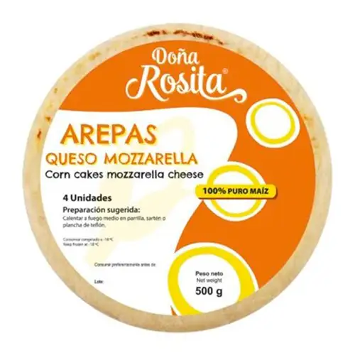 Arepas con Queso Mozzarella Doña Rosita 4 Und 500 gr